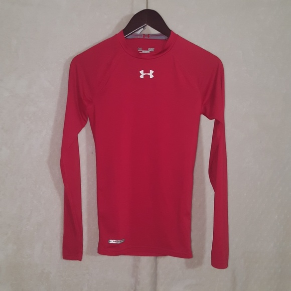 *SOLD*Red Under Armour Long Sleeve Compression Shi - Picture 1 of 5